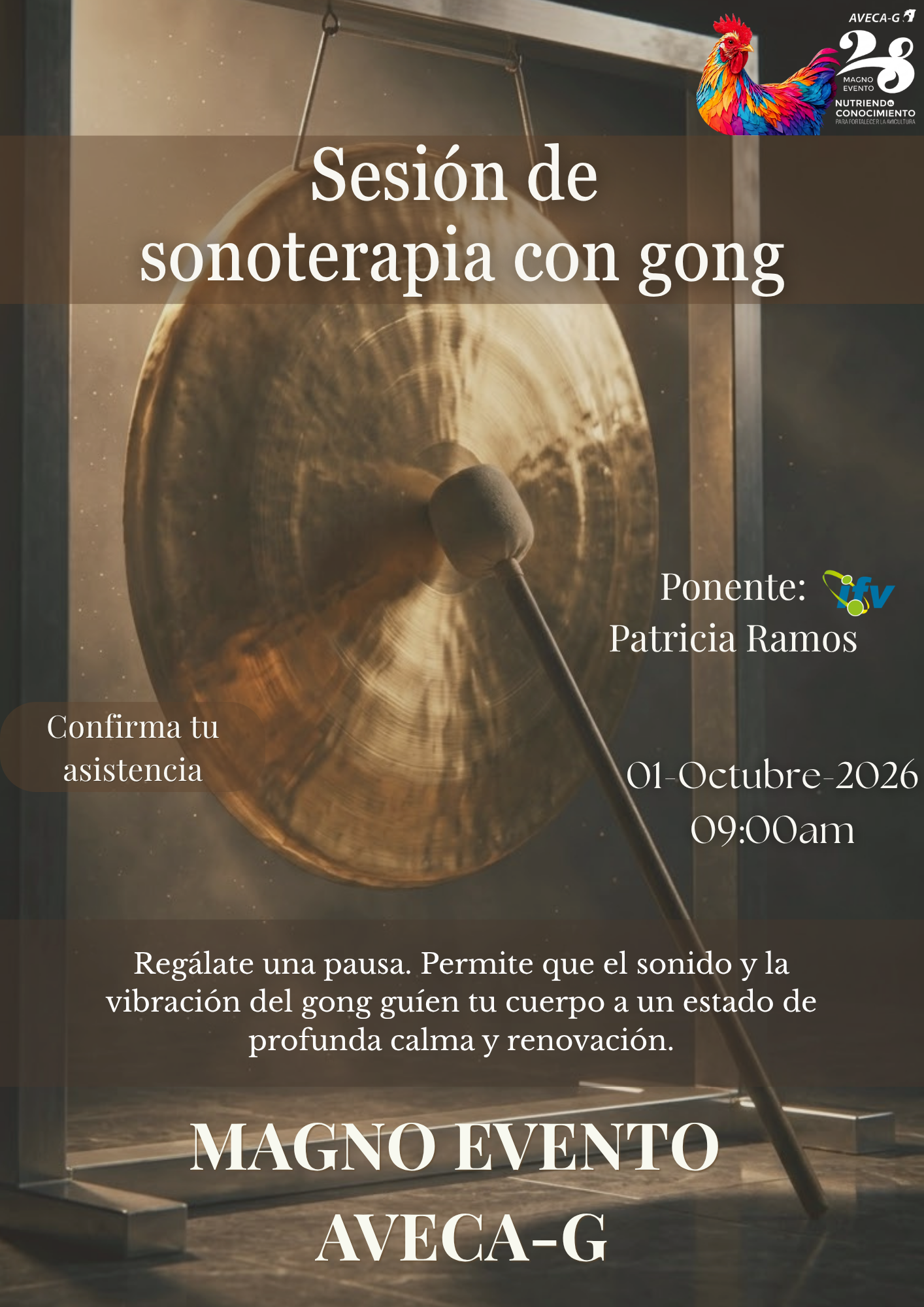 Sesión de sonoterapia con gong